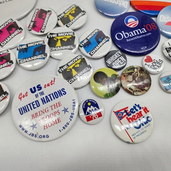 Vintage Pinback Button Collection 1980s 90s 2000s Train George Benson Obama 35 - Picture 7 of 9